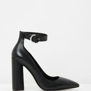 NTW Gloria black leather heels